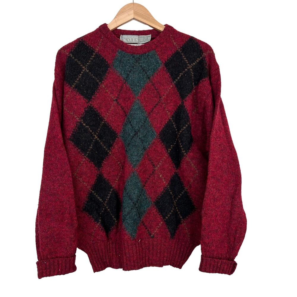 Vintage Christopher Hayes Wool Shetland Argyle Sweater Sz M